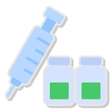 Şırınga. Basit bir çizim. resimleme