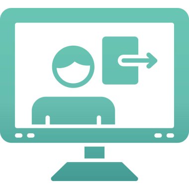 Kullanıcı İmza Çıkış web simgesi, vektör illüstrasyonu