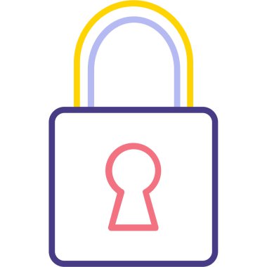 Kilit. Web simgesi basit illüstrasyon