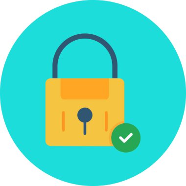 asma kilit düz daire vektör desenli