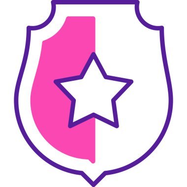 Yıldızlı bir kalkanın vektör illüstrasyonu