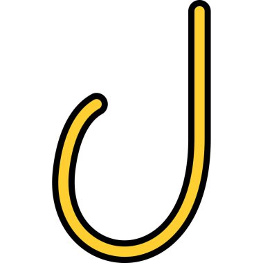 balıkçı kancası rengi dış hat vektörü