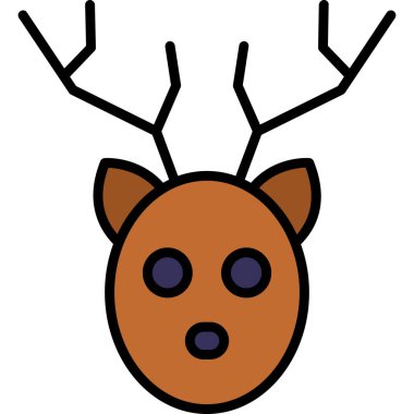 geyik ikonu vektör illüstrasyonu. Ren geyiği sembolü