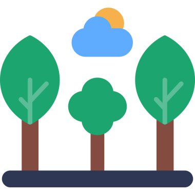 ağaçlar düz vektör simgesi