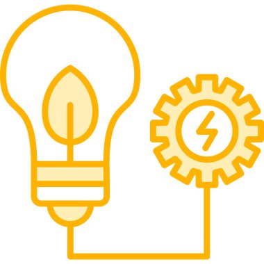 dişli simgesi olan ampulün vektör çizimi