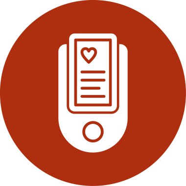 Kırmızı kalpli bir çemberin içindeki kalbin vektör simgesi