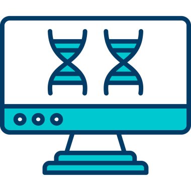 DNA genetik mühendisliği ikon vektör çizimi tasarımı