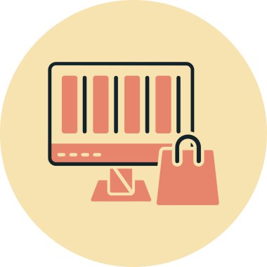 İnternetten alışveriş. Basit vektör illüstrasyonu