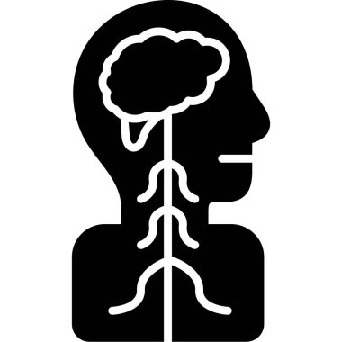 İnsan beyni ikon vektör illüstrasyonu