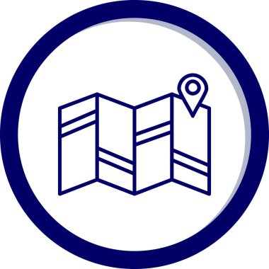 Harita simgesi, vektör illüstrasyonu