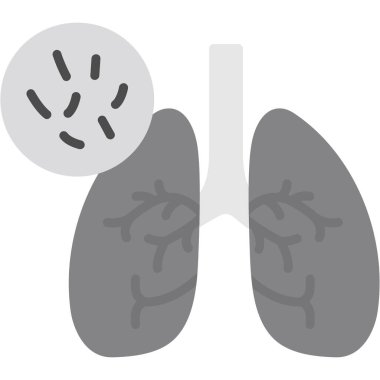 Ciğerleri Düz Vektör Simgesi