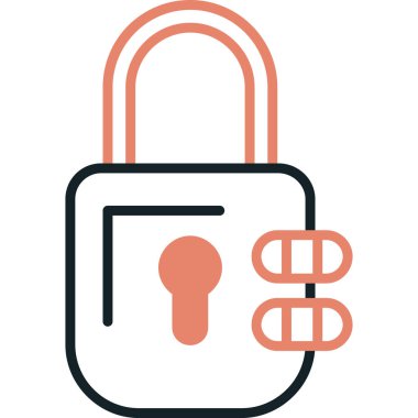 Asma kilit. Web simgesi basit illüstrasyon