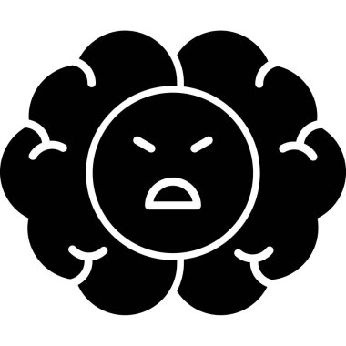 siyah ve beyaz çizgi film virüs simgesi