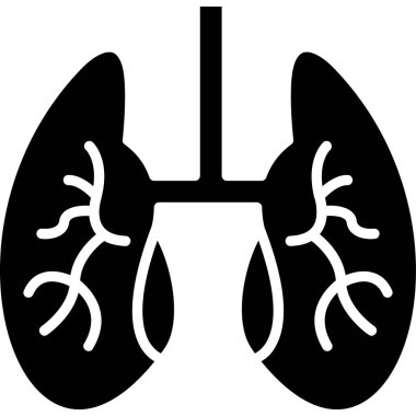 Ciğerlerin kabartma vektör çizimi simgesi