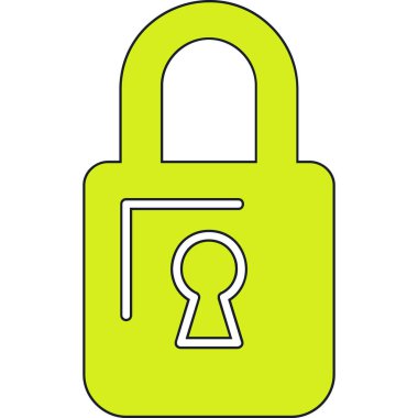 asma kilit, vektör çizim basit simgesi