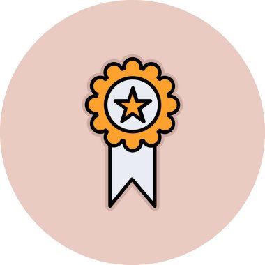 Beyaz arkaplanda izole edilmiş düz stil madalya simgesi.