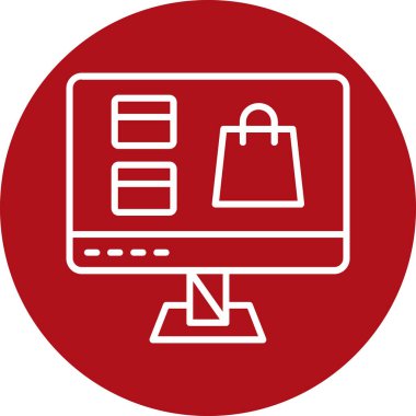 çevrimiçi alışveriş simgesi, vektör illüstrasyonu