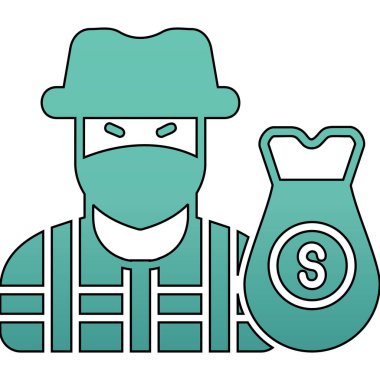 Çiftçi adam ikon renk ana hatları vektörü