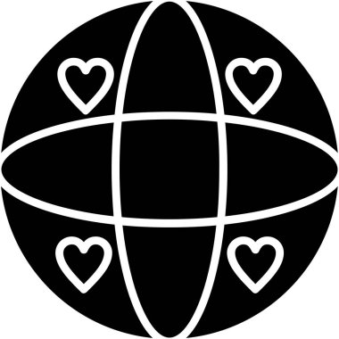 kalp aşk günü simgesi doldurulmuş özet biçiminde