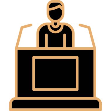 Sandalye simgesi vektör illüstrasyon tasarımlı masa