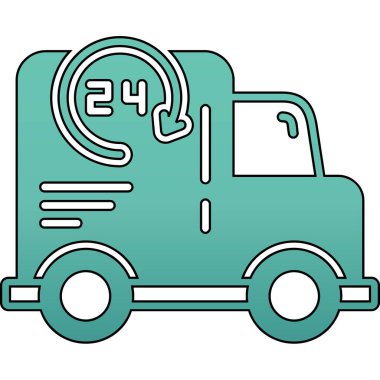 Teslimat Kamyonu Vektör Satırı Simge Tasarımı