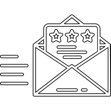 e-posta zarfı simgesi ana hat biçiminde