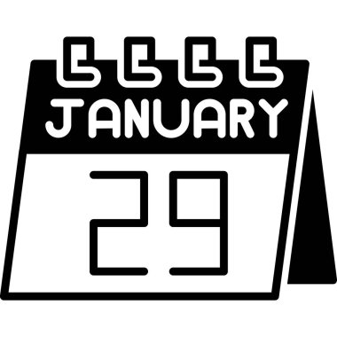 27 Ocak 'ta. Beyaz bir ikonun üzerinde. Tarih ve beyaz takvim. Şubat ayının takvimi. Takvim ayı