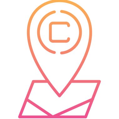 harita konumu pin vektör simgesi ana hat biçiminde