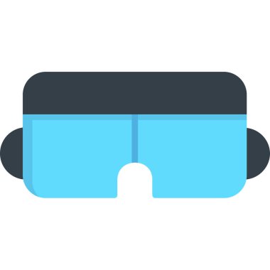 3d gözlük düz vektör simgesi