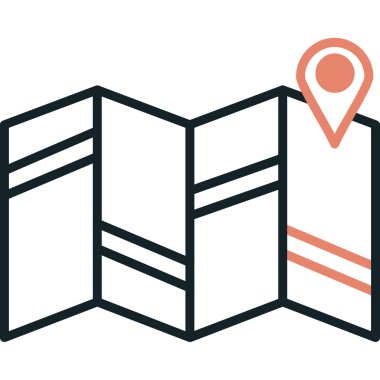 dağıtım konumu simgesi ana hat biçiminde