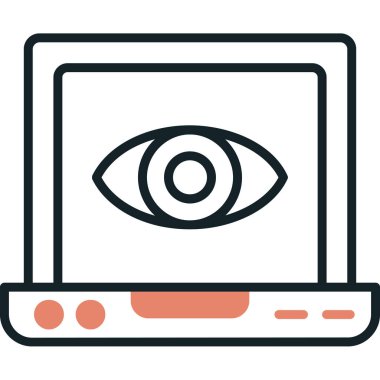 dizüstü bilgisayar ikon vektör tasarımı ile göz