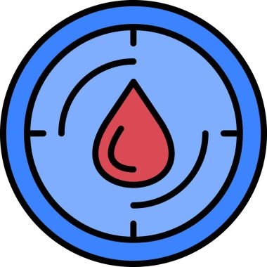 kan damlası simgesi dolgulu ana hatlar biçiminde