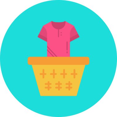 Çamaşır sepetinin çamaşır ikonu - taslak biçiminde