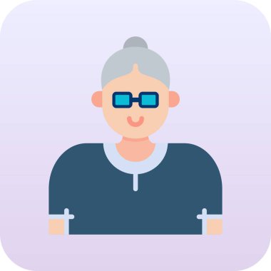 Avatar kadın simgesi, vektör illüstrasyonu