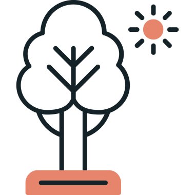 ağaç simgesi vektör illüstrasyonu