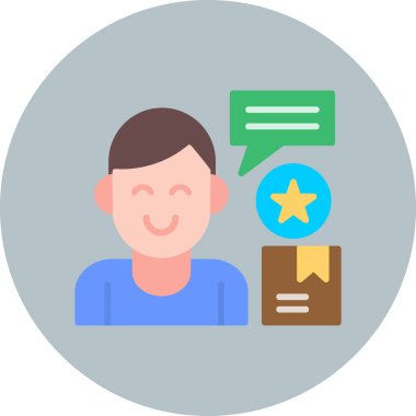 Konuşma kabarcığı vektör çizimi olan adam