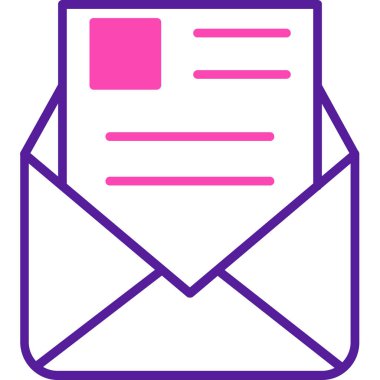 Mesaj var. Web simgesi basit illüstrasyon