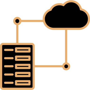 Bulut sunucusu. Web simgesi basit illüstrasyon
