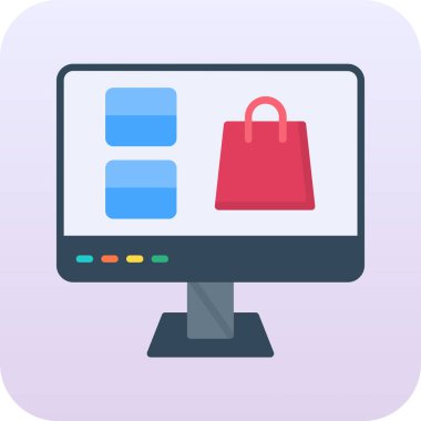 bilgisayar alışverişi çevrimiçi simgesi