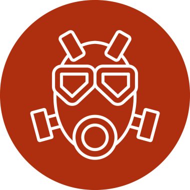 Gaz maskesi simgesinin vektör illüstrasyonu