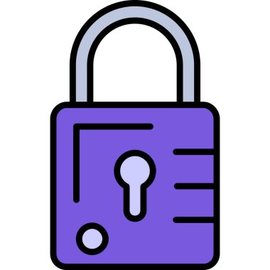 Kilit. Web simgesi basit illüstrasyon