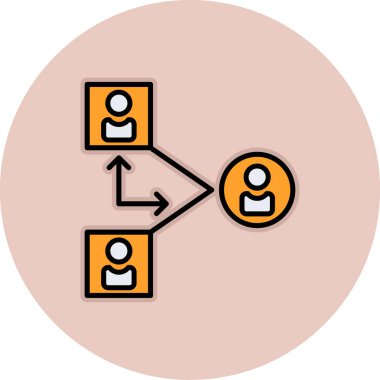 Sosyal ağ simgesi, vektör illüstrasyonu