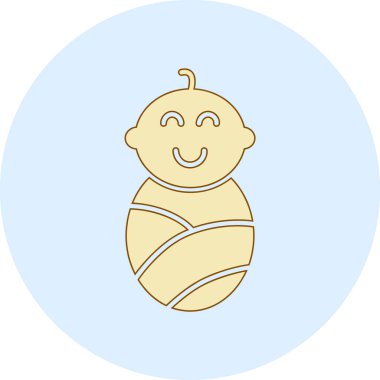 Sevimli çizgi film bebek ikonu. vektör illüstrasyonu