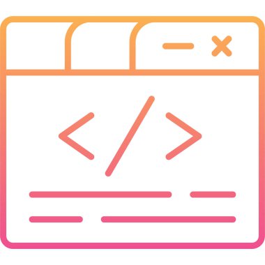 Kodlama. Web simgesi basit illüstrasyon