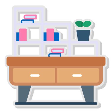 iç tasarım vektör çizim