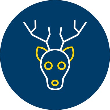 Geyik. Web simgesi basit illüstrasyon