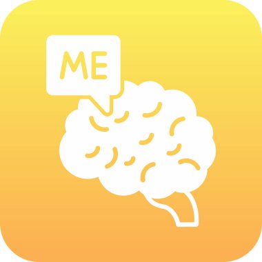 Beyni ve I metni olan sarı konuşma baloncuklarının vektör çizimi