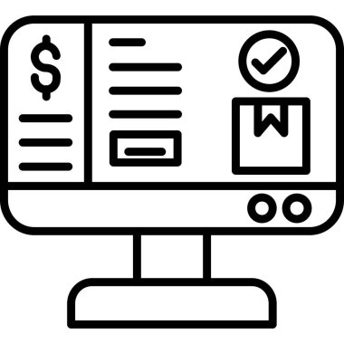 iş finans para simgesi ana hat biçiminde