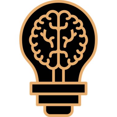 Beyin. Web simgesi basit illüstrasyon