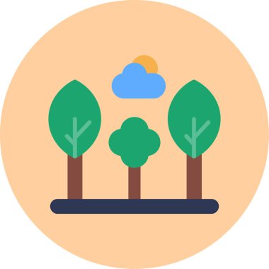 ağaçlar düz vektör simgesi